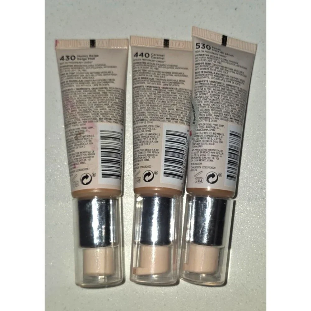 Revlon Candid Photoready Natural Finish Anit-pollution Foundation LOT OF 3 NEW